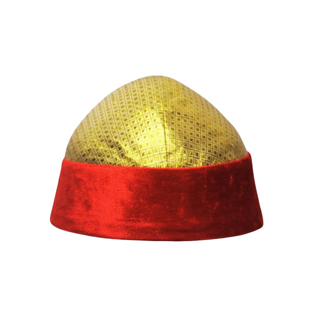 Royal Mughal Velvet & Golden Pagdi