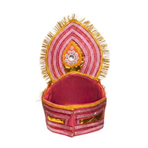 Pink & Gold Traditional Mukut for Kids